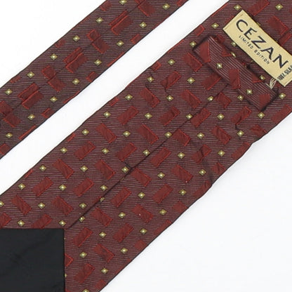 Mens Cezan Multicoloured Geometric  Pointed Tie