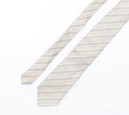 Autograph Mens Multicoloured Striped Silk Pointed Tie One Size