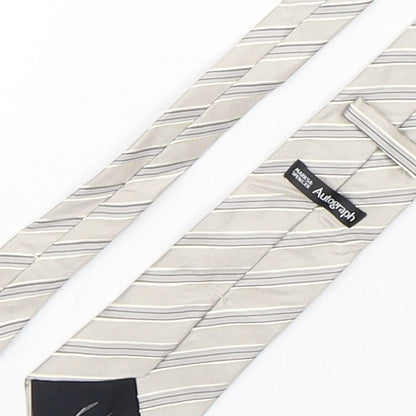 Autograph Mens Multicoloured Striped Silk Pointed Tie One Size