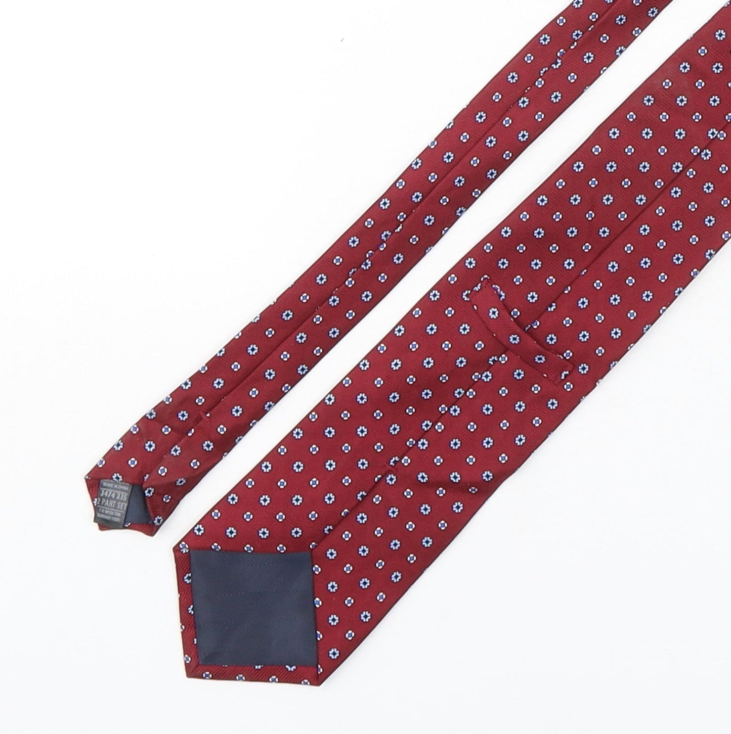Marks and Spencer Mens Multicoloured Geometric Silk Pointed Tie One Size