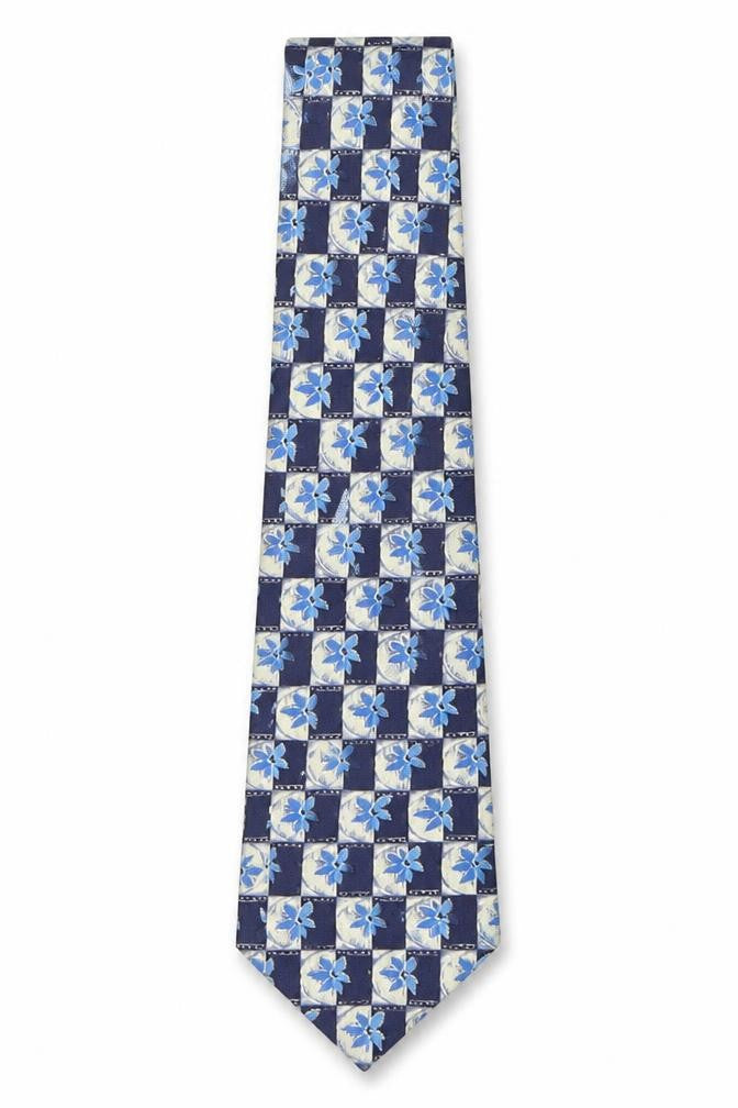 Mens Blazer Blue Floral  Pointed Tie