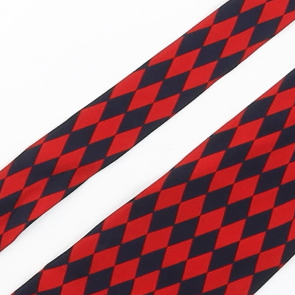 Jose Piscador Mens Multicoloured Plaids & Checks Silk Pointed Tie One Size
