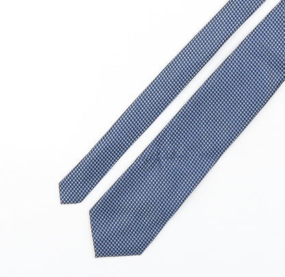 Mens Debenhams Blue Geometric  Pointed Tie