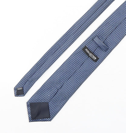 Mens Debenhams Blue Geometric  Pointed Tie