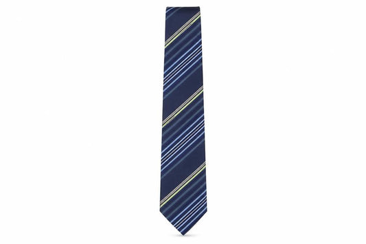 Front view of Next men’s multicoloured striped silk pointed tie one size