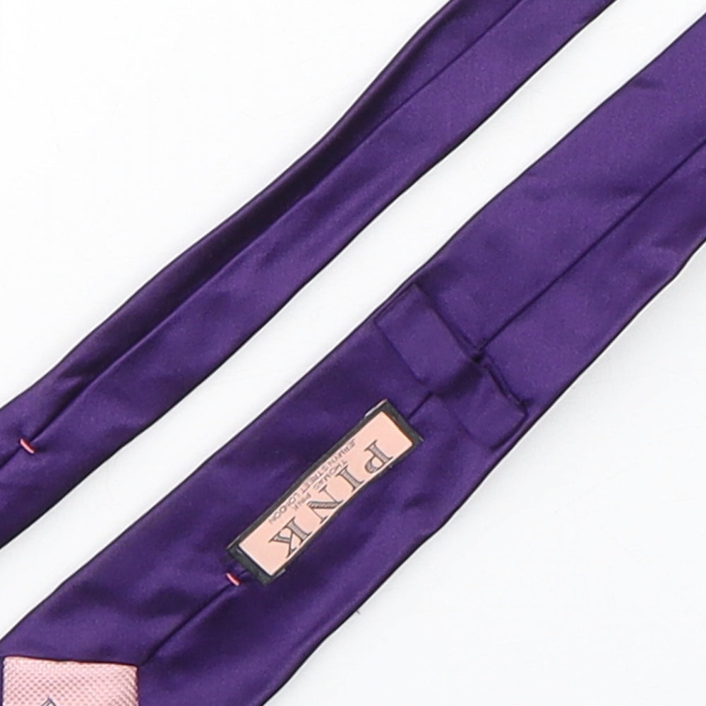 Pink  Mens Purple  Silk Pointed Tie One Size