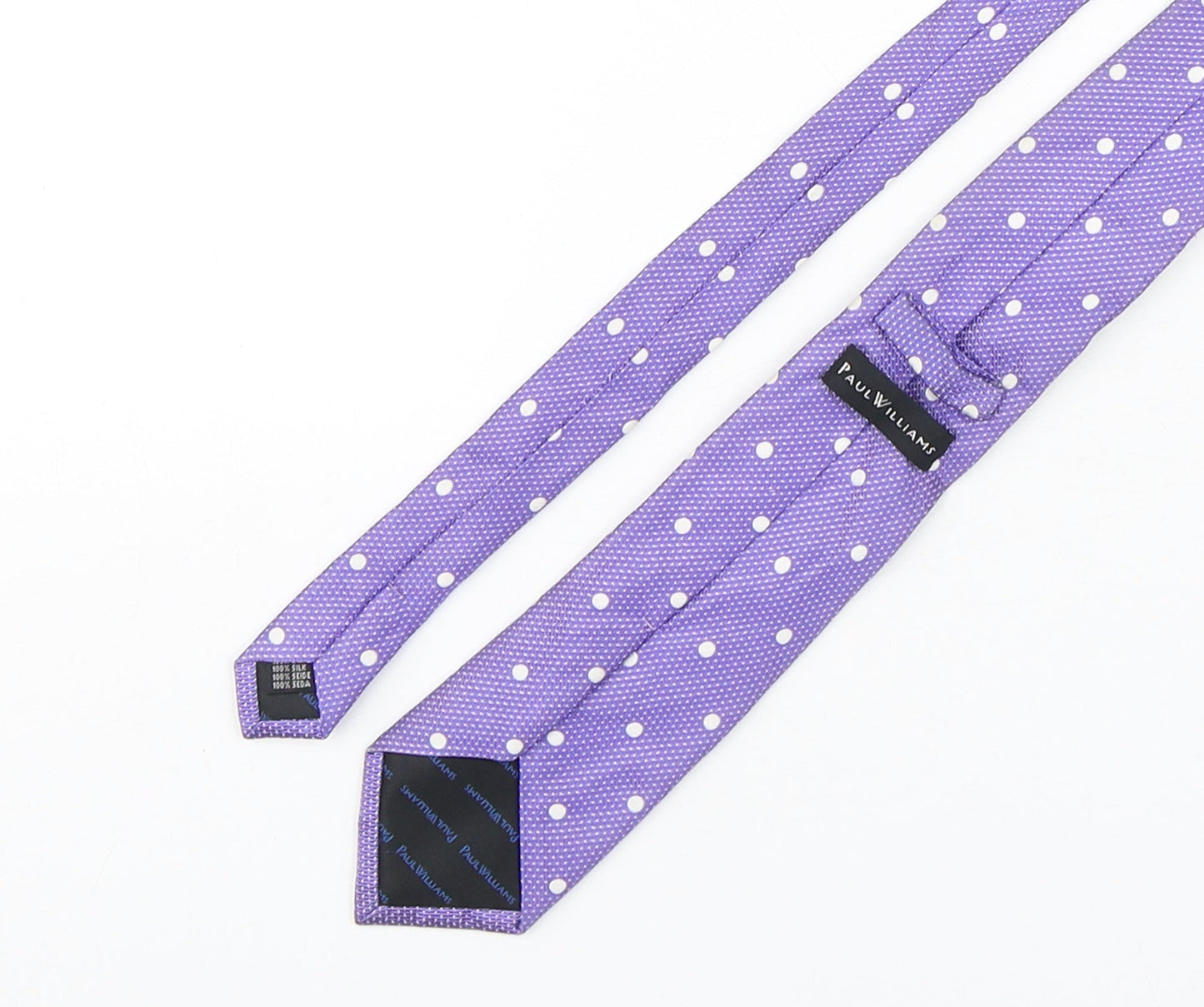 Paul Williams  Mens Purple Polka Dot Silk Pointed Tie One Size