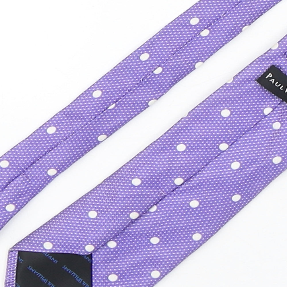 Paul Williams  Mens Purple Polka Dot Silk Pointed Tie One Size