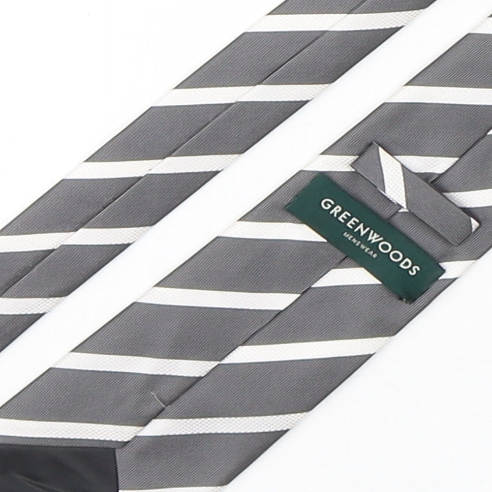 Mens Greenwoods Multicoloured Striped  Pointed Tie