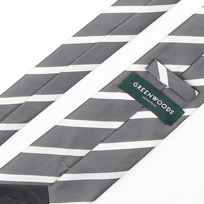 Mens Greenwoods Multicoloured Striped  Pointed Tie