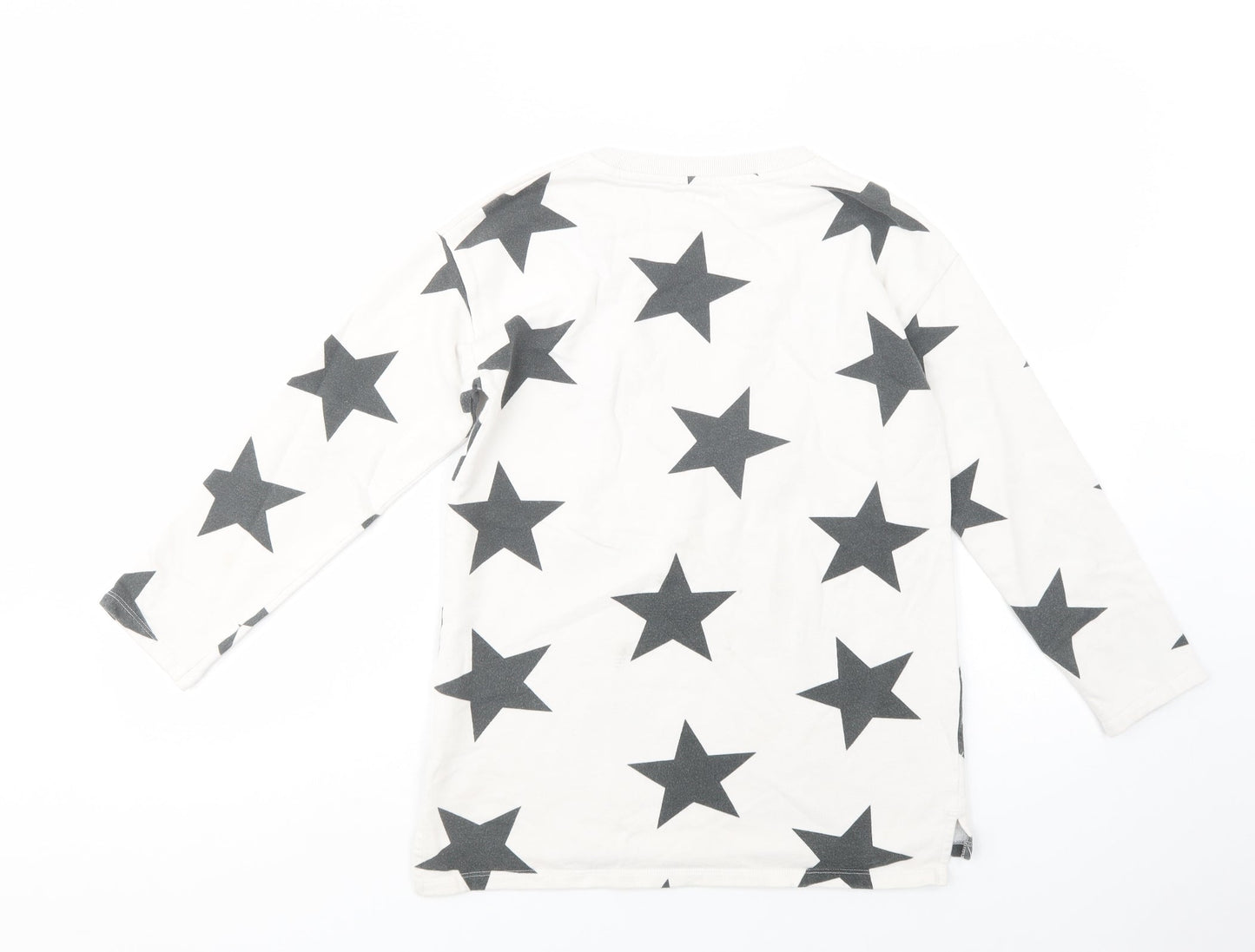 NEXT Girls White Geometric Cotton Pullover Sweatshirt Size 12 Years  Pullover - Star Print