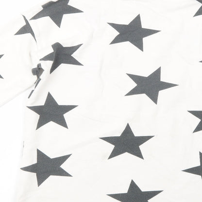 NEXT Girls White Geometric Cotton Pullover Sweatshirt Size 12 Years  Pullover - Star Print