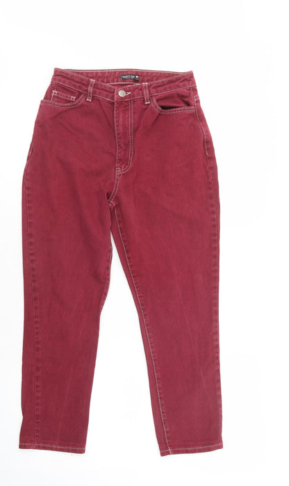 Nasty Gal Womens Purple  Cotton Tapered Jeans Size 6 L25 in Regular Button