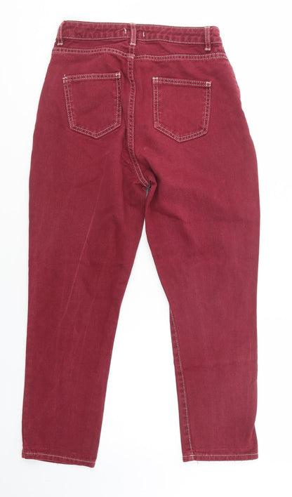 Nasty Gal Womens Purple  Cotton Tapered Jeans Size 6 L25 in Regular Button