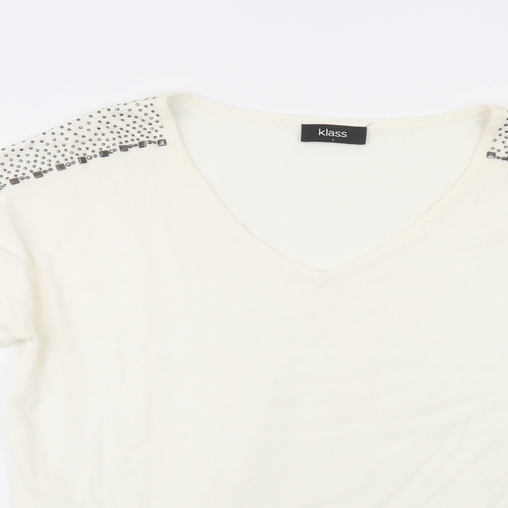 Womens UK Size L Klass Ivory Pullover Jumper