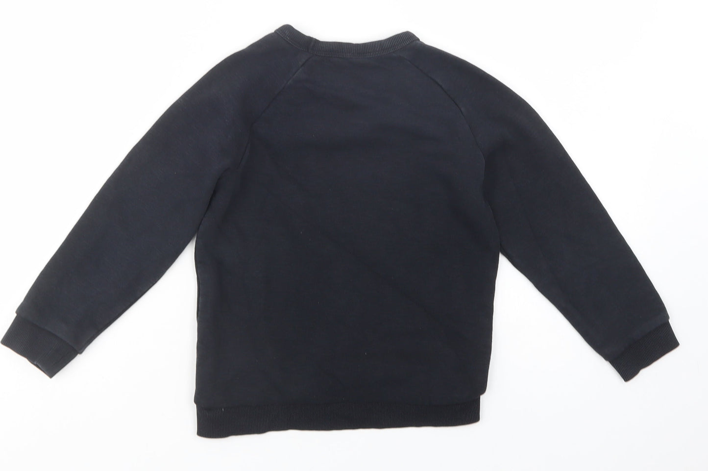 TU Girls Black  Cotton Pullover Sweatshirt Size 5-6 Years  Pullover - Be Happy