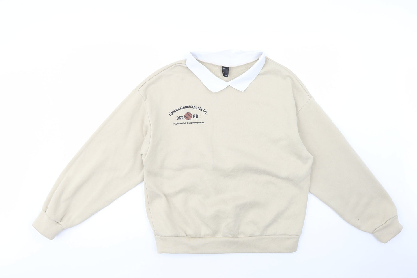 SheIn Womens Beige  Polyester Pullover Sweatshirt Size S  Pullover - Gymnasium