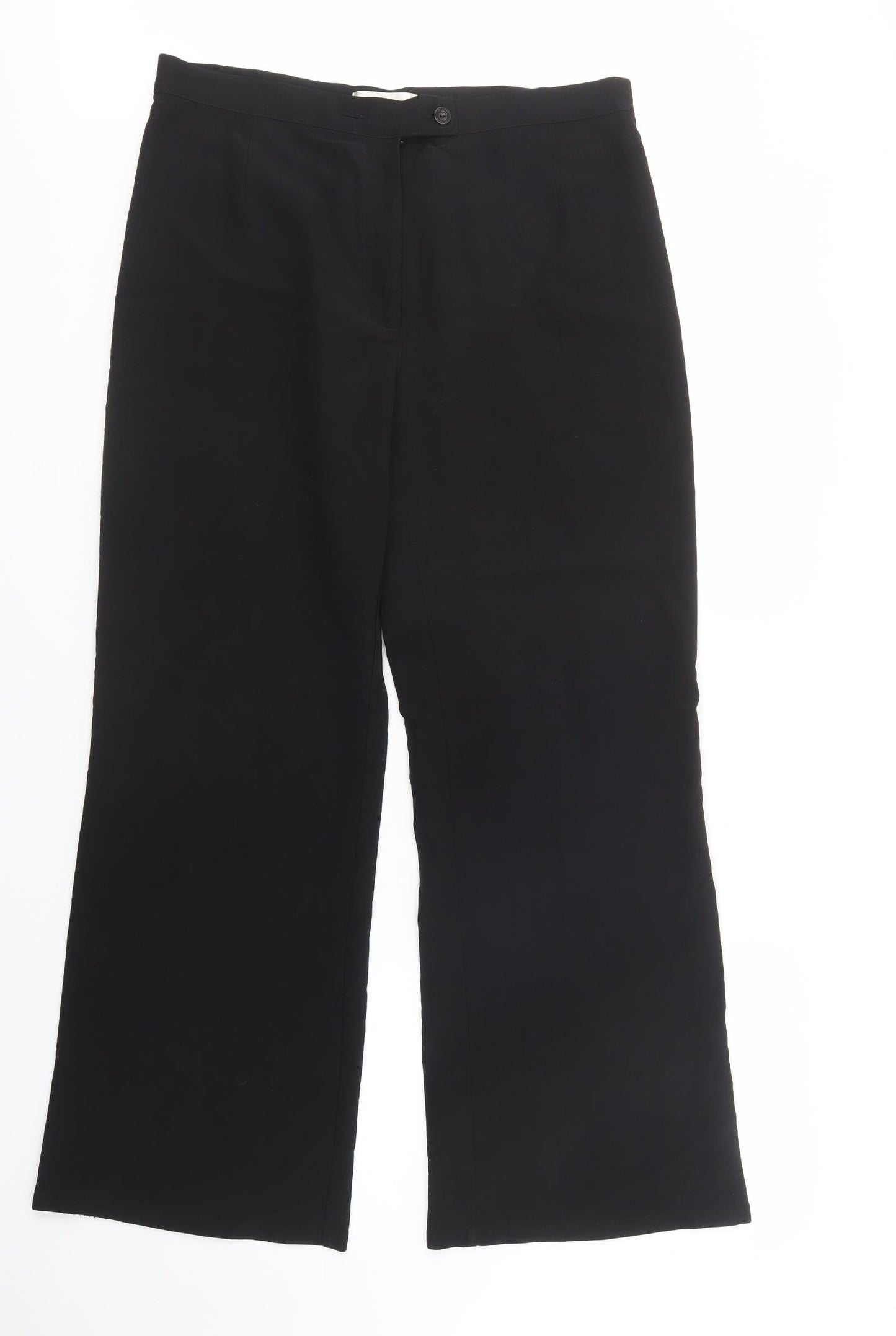 Intown Womens Black  Polyester Dress Pants Trousers Size 14 L31 in Regular Button