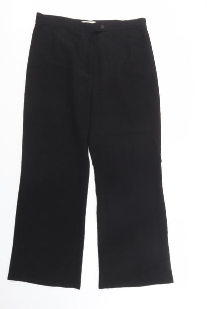 Intown Womens Black  Polyester Dress Pants Trousers Size 14 L31 in Regular Button