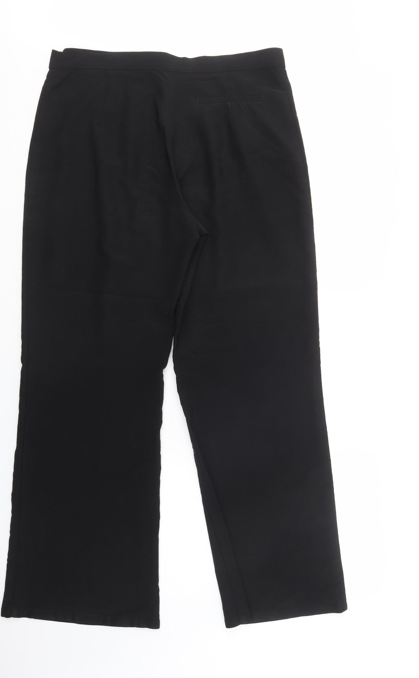 Intown Womens Black  Polyester Dress Pants Trousers Size 14 L31 in Regular Button