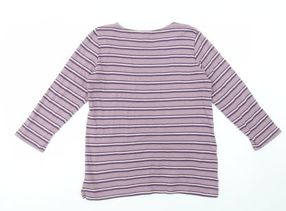 Womens UK Size 10 Arista Purple Basic T-Shirt
