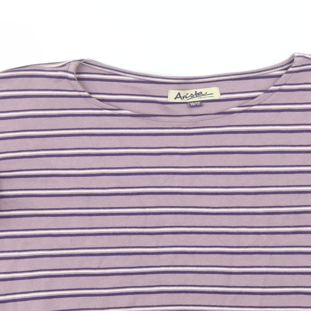 Womens UK Size 10 Arista Purple Basic T-Shirt