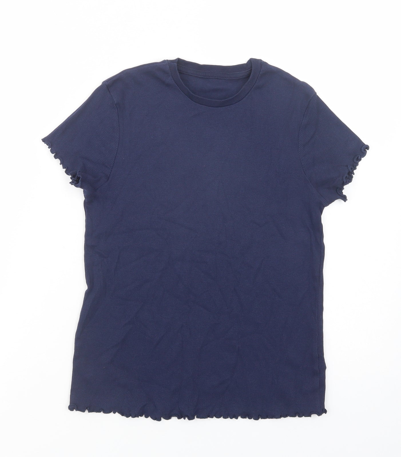 George Girls Blue  Cotton Basic T-Shirt Size 12-13 Years Crew Neck Pullover