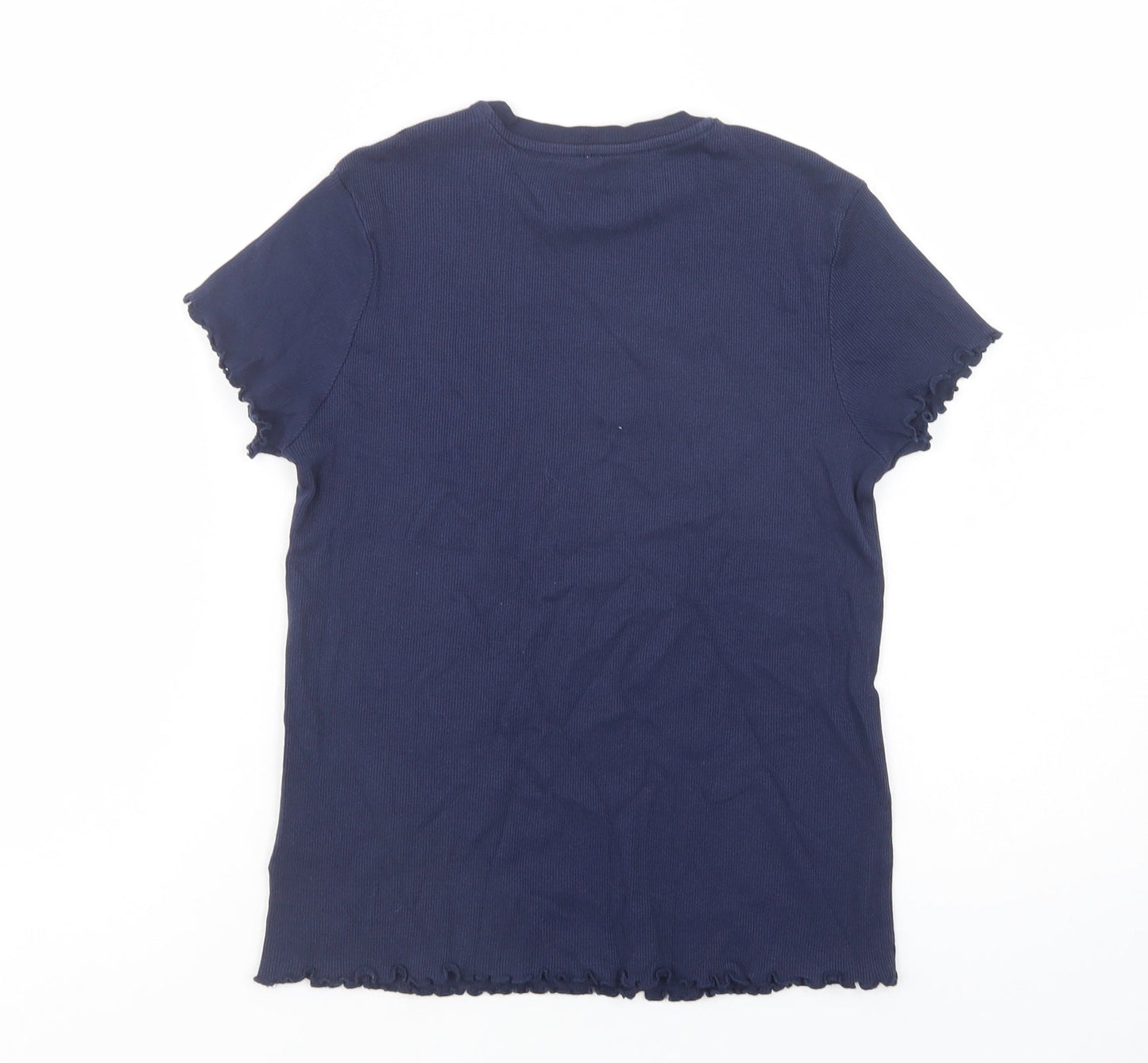 George Girls Blue  Cotton Basic T-Shirt Size 12-13 Years Crew Neck Pullover