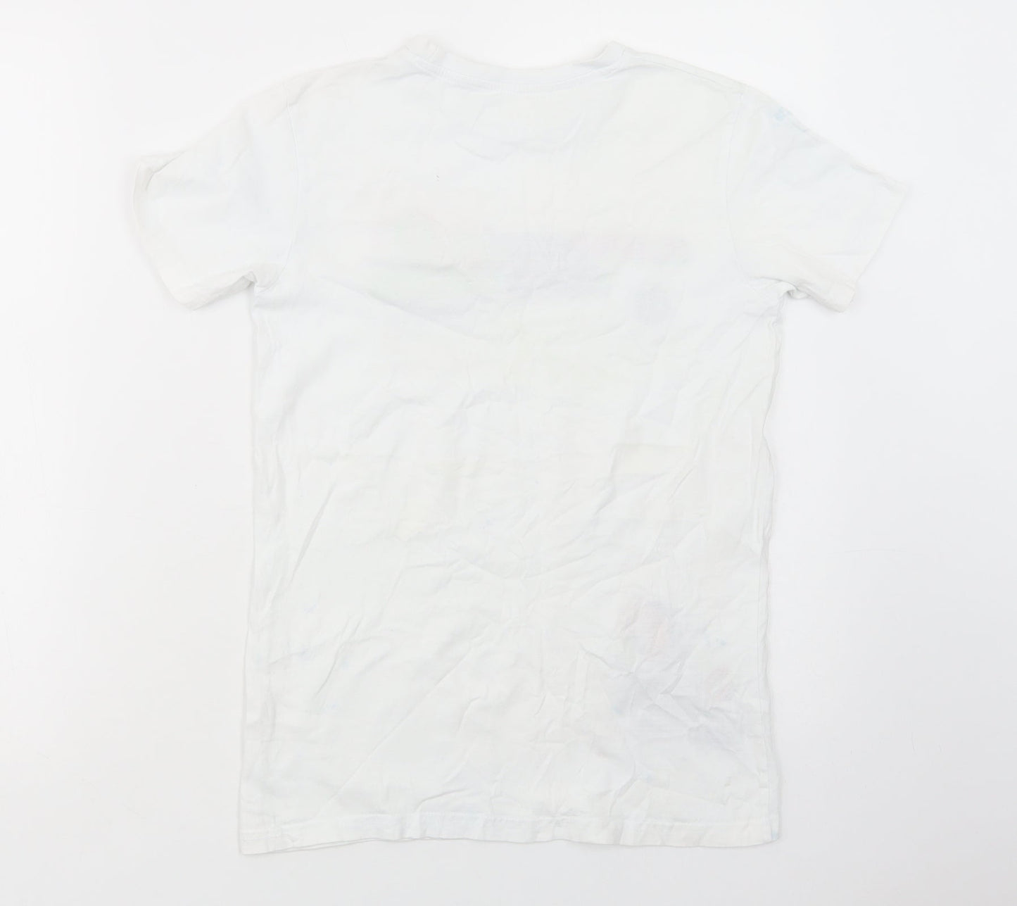 Matalan Boys White  Cotton Pullover T-Shirt Size 12-13 Years Crew Neck Pullover - Game Squad