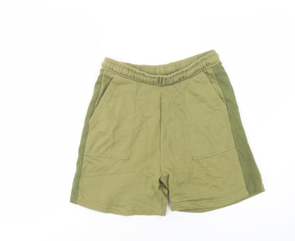 Leigh Tucker Womens Green  Cotton Sweat Shorts Size XS L5 in Regular