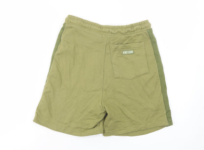 Leigh Tucker Womens Green  Cotton Sweat Shorts Size XS L5 in Regular
