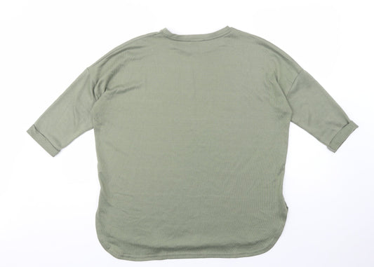 Womens UK Size S New Look Green Basic Blouse