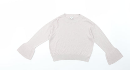 River Island Girls Pink Crew Neck  Viscose Pullover Jumper Size 9-10 Years  Pullover