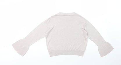 River Island Girls Pink Crew Neck  Viscose Pullover Jumper Size 9-10 Years  Pullover