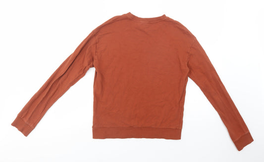 H&M Womens Brown  Cotton Pullover Sweatshirt Size XS  Pullover - Lucky Heart