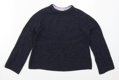 H&M Girls Blue Crew Neck  Acrylic Pullover Jumper Size 9-10 Years  Pullover