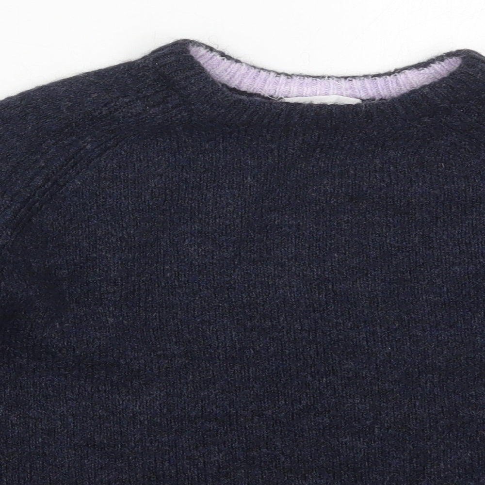 H&M Girls Blue Crew Neck  Acrylic Pullover Jumper Size 9-10 Years  Pullover