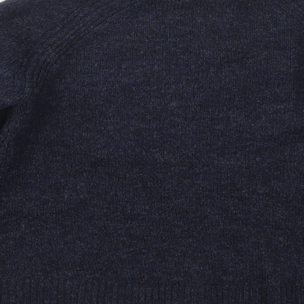 H&M Girls Blue Crew Neck  Acrylic Pullover Jumper Size 9-10 Years  Pullover
