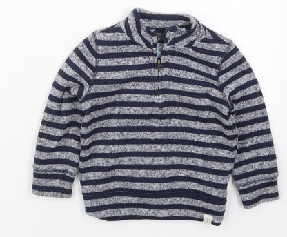 Gap Boys Blue Striped Polyester Pullover Sweatshirt Size 2 Years  Zip