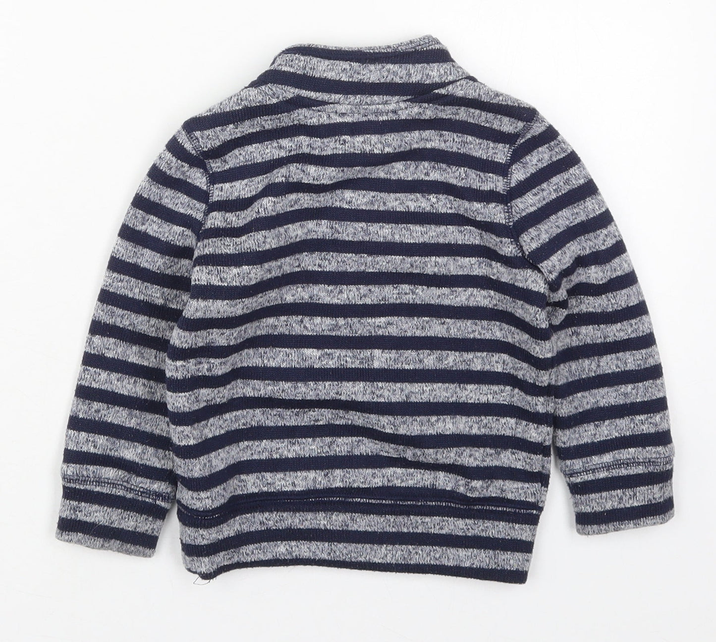 Gap Boys Blue Striped Polyester Pullover Sweatshirt Size 2 Years  Zip