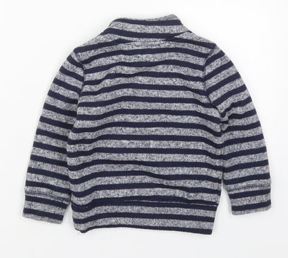 Gap Boys Blue Striped Polyester Pullover Sweatshirt Size 2 Years  Zip