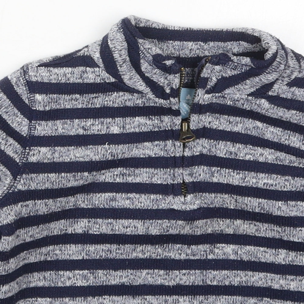 Gap Boys Blue Striped Polyester Pullover Sweatshirt Size 2 Years  Zip