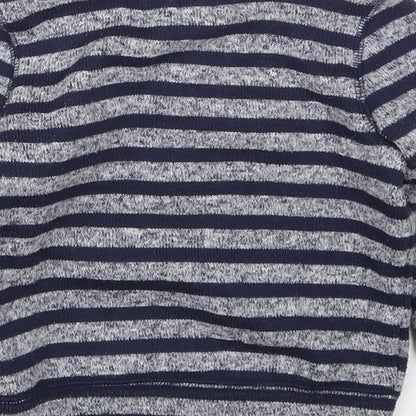 Gap Boys Blue Striped Polyester Pullover Sweatshirt Size 2 Years  Zip