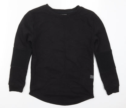 Additional front view of Primark boys’ black cotton pullover sweatshirt, size 10-11, years pullover