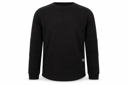 Front view of Primark boys’ black cotton pullover sweatshirt, size 10-11, years pullover