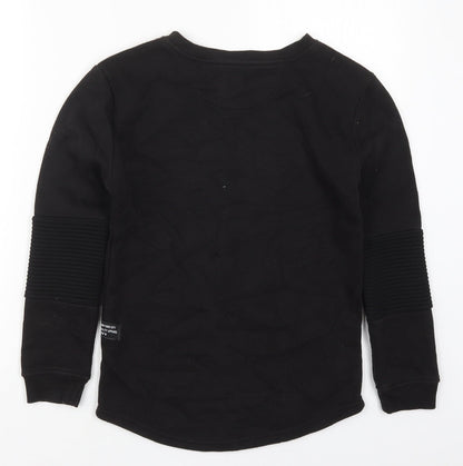 Back view of Primark boys’ black cotton pullover sweatshirt, size 10-11, years pullover