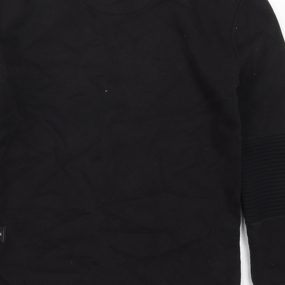 Brand and care label for Primark boys’ black cotton pullover sweatshirt, size 10-11, years pullover