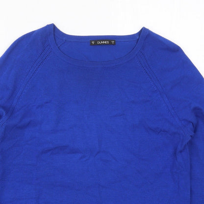 Dunnes Mens Blue Crew Neck  Viscose Pullover Jumper Size M
