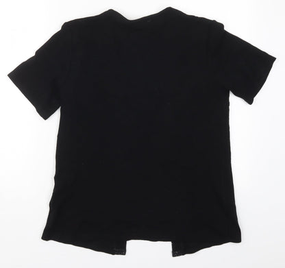 Damart Womens Black Round Neck  Nylon Cardigan Jumper Size 10