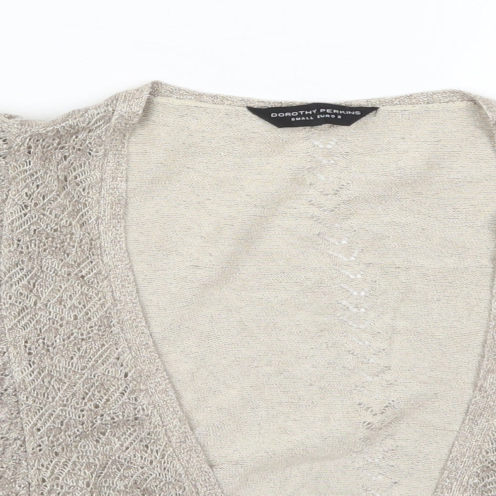 Womens UK Size S Dorothy Perkins Gold Cardigan Jumper